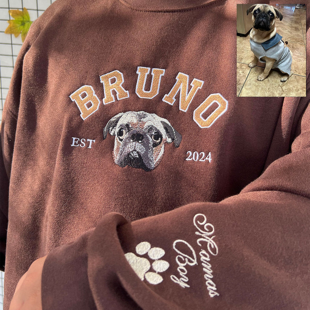 Personalized Paw Print Embroidered Hoodie – Pet Lover Gift