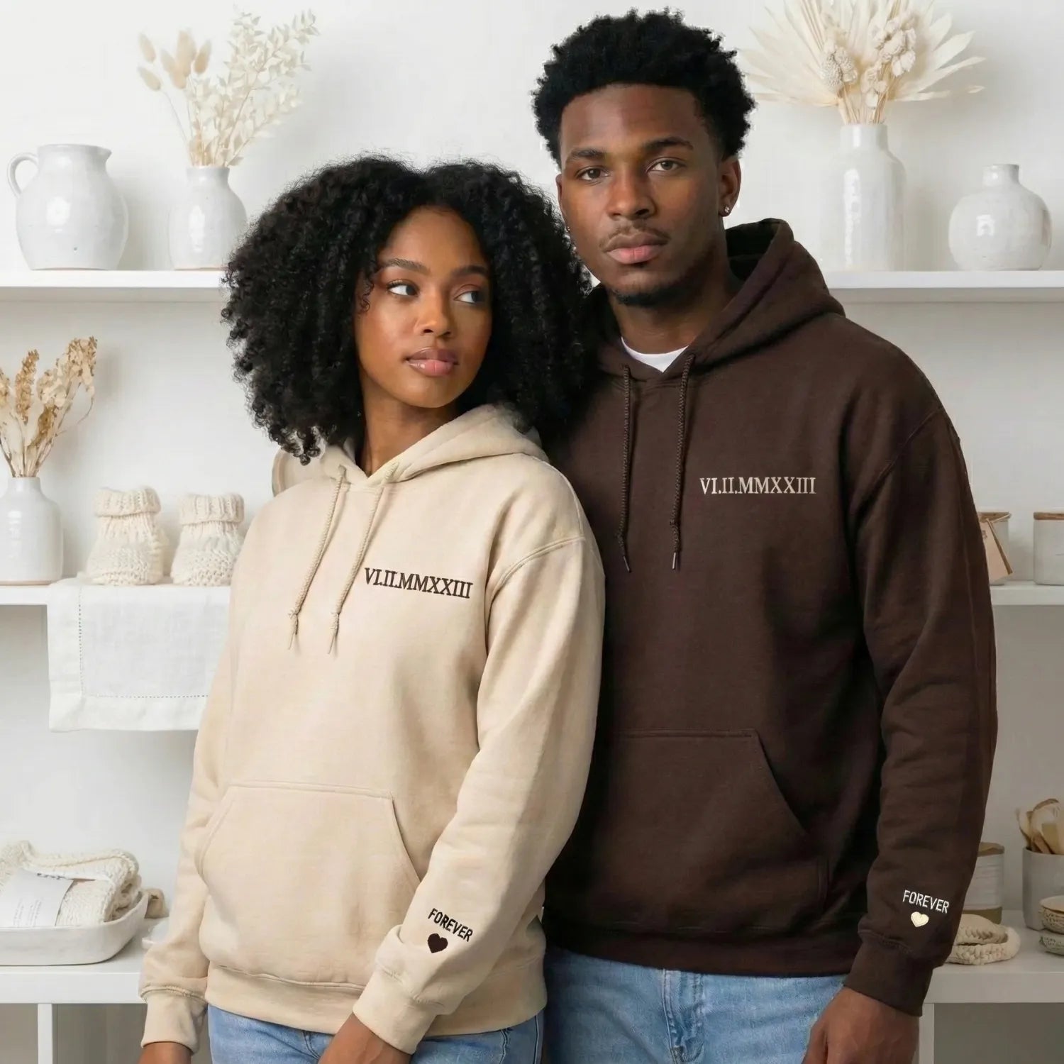 Embroidered Roman Numeral Sweatshirt, Hoodie