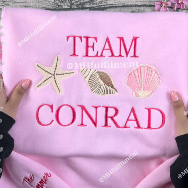 The Summer I Turned Embroidered Sweatshirt, Team Conrad Embroidered Shirt, Team Jeremiah, Tsitp Season 3, Cousins Beach Embroidery Sweatshirt