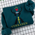 Terrasen Home of Stag Embroidery Sweatshirt, Fireheart Embroidery Hoodie, Terrasen Shirt, Throne of Glass Shirt, SJM Merch ACOTAR Shirt