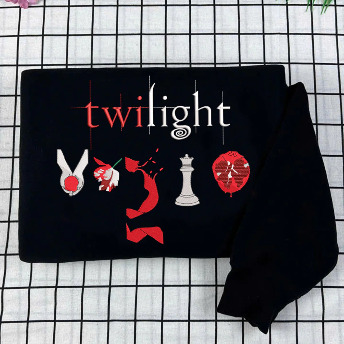 Twilight-Inspired Embroidered Sweatshirt | Book Cover Aesthetic Crewneck | Literary Sweatshirt | Twilight Book Merch