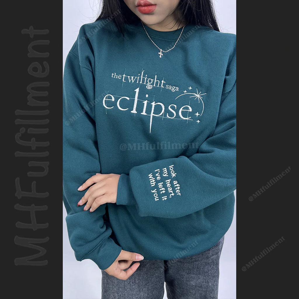 Twilight Embroidered Sweatshirt - Edward Cullen, Twilight Saga, New Moon, Eclipse, Breaking Dawn, Bookish Merch, Twilight Merch