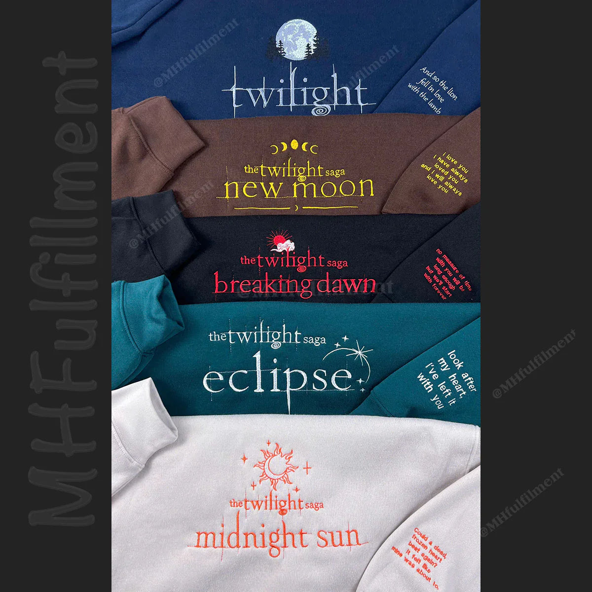 Twilight Embroidered Sweatshirt - Edward Cullen, Twilight Saga, New Moon, Eclipse, Breaking Dawn, Bookish Merch, Twilight Merch
