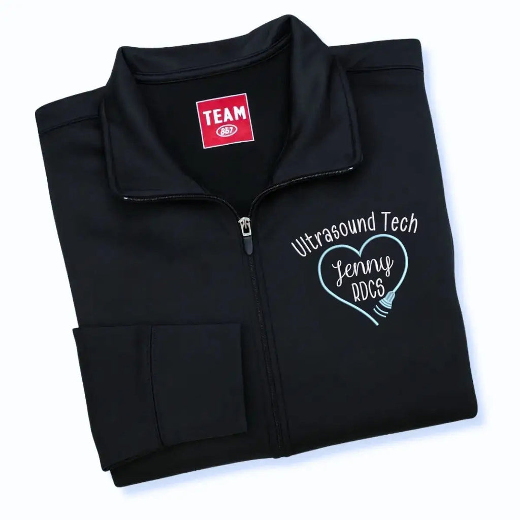 Personalized Ultrasound Tech Jacket with Name & Title – Embroidered Gift for Proud Sonographers