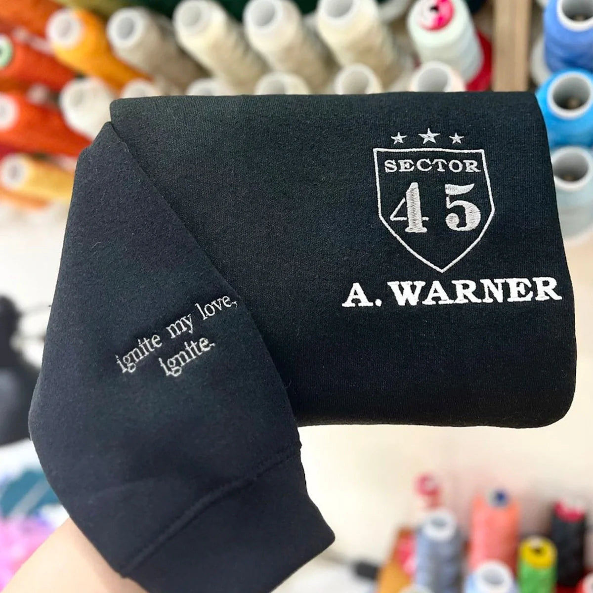 Embroidered Shatter Me Sweatshirt - Aaron Warner Sector 45 CCR Uniform Hoodie, Bookish Merch for Shatter Me Series Fans