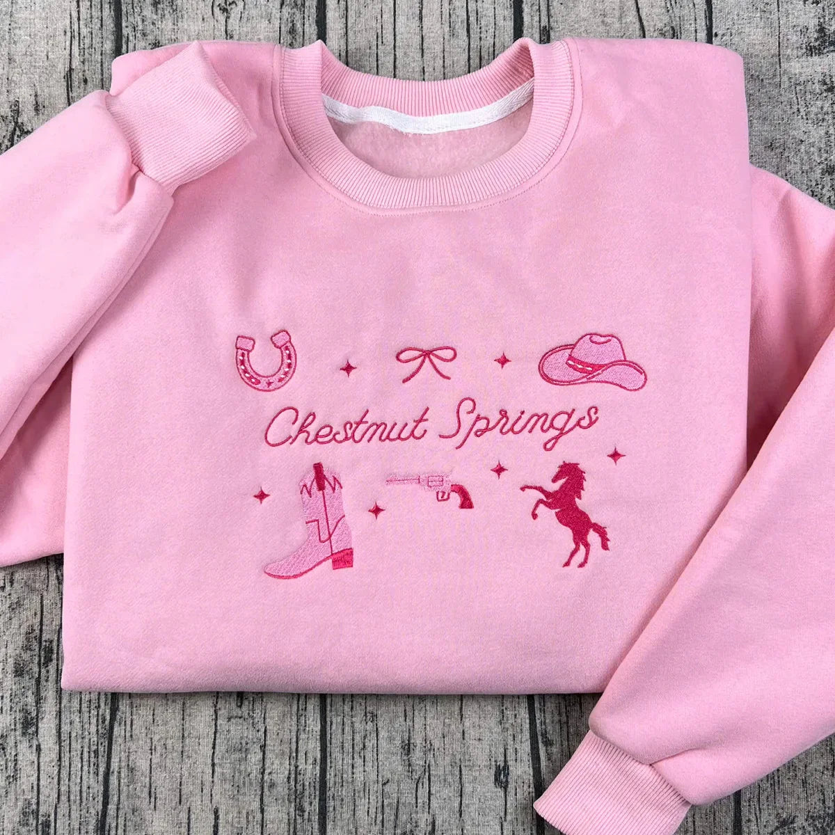 Embroidered Chestnut Springs Sweatshirt - Elsie Silver Cowboy Romance Book Hoodie, BookTok Merch, Custom Embroidered Bookish Gift